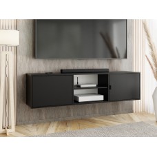 Atvērts TV galdiņš LUNO 3, Melns/Melns/Melns